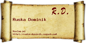 Ruska Dominik névjegykártya